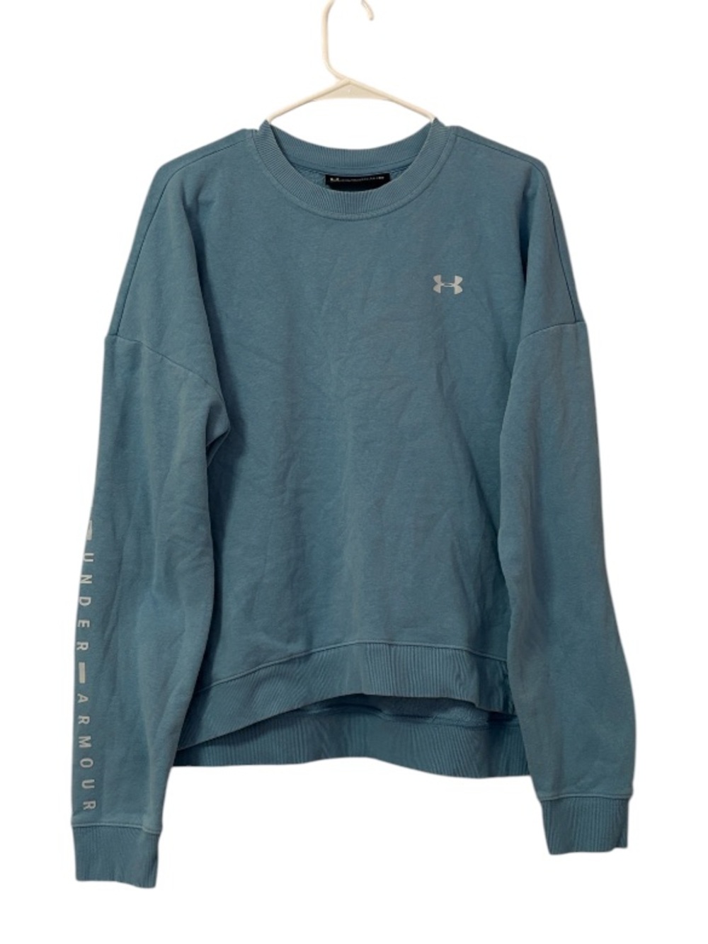 Under Armour Blue Wordmark Rival Fleece Athletic Sweatshirt